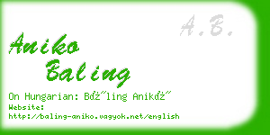aniko baling business card